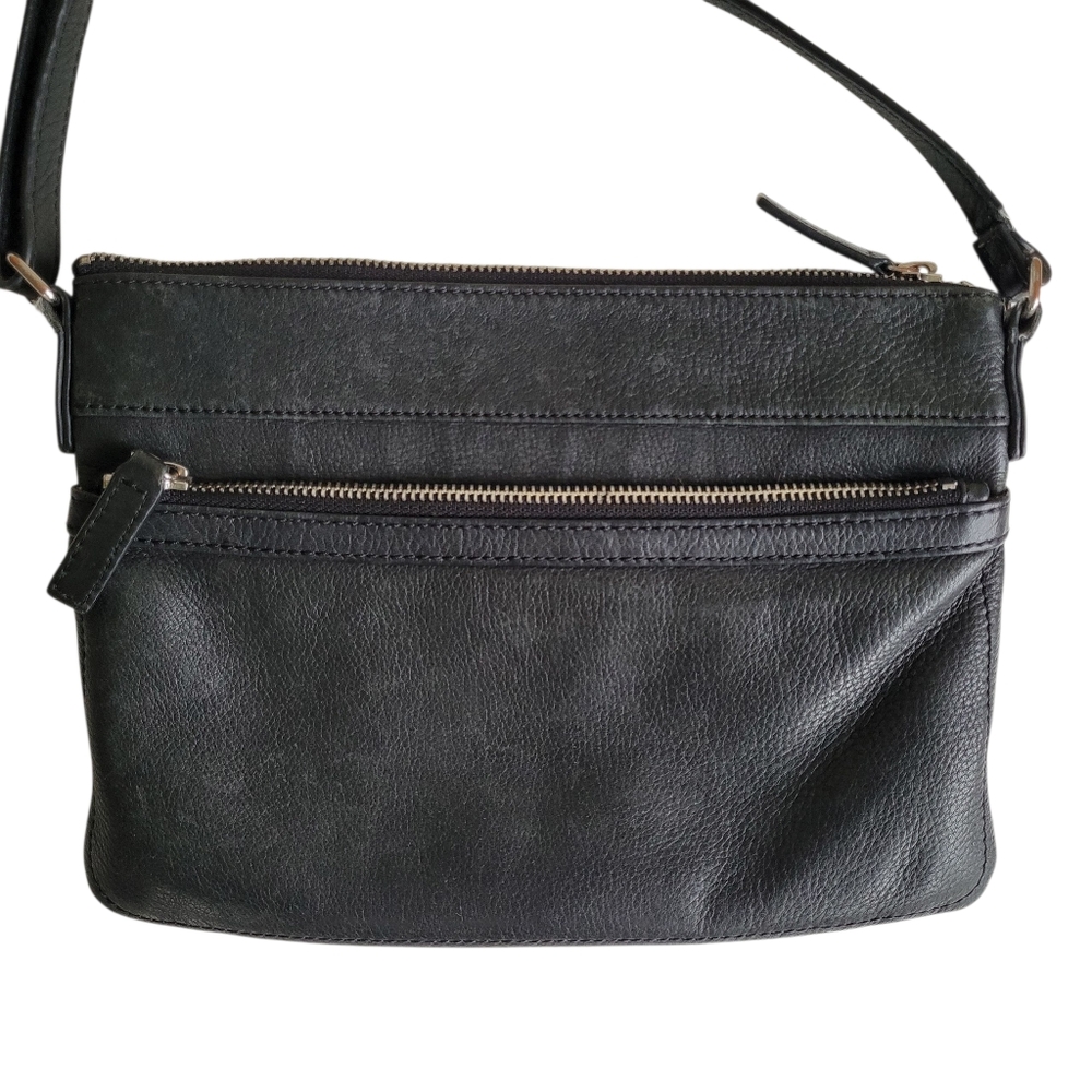 Margot Leather Crossbody Bag Purse Black - Picture 3 of 6